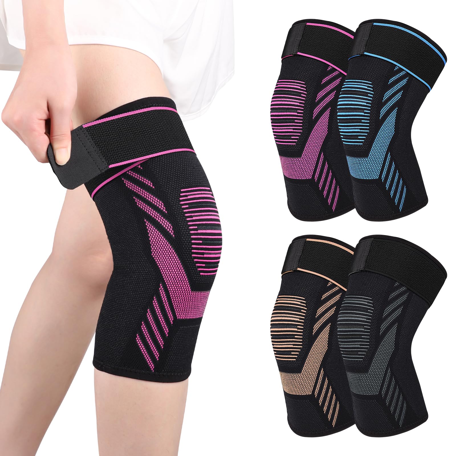 Knee Compression Sleeve with Strap for Men and Women