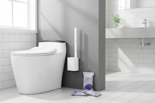 Disposable Toilet Brush in Bathroom