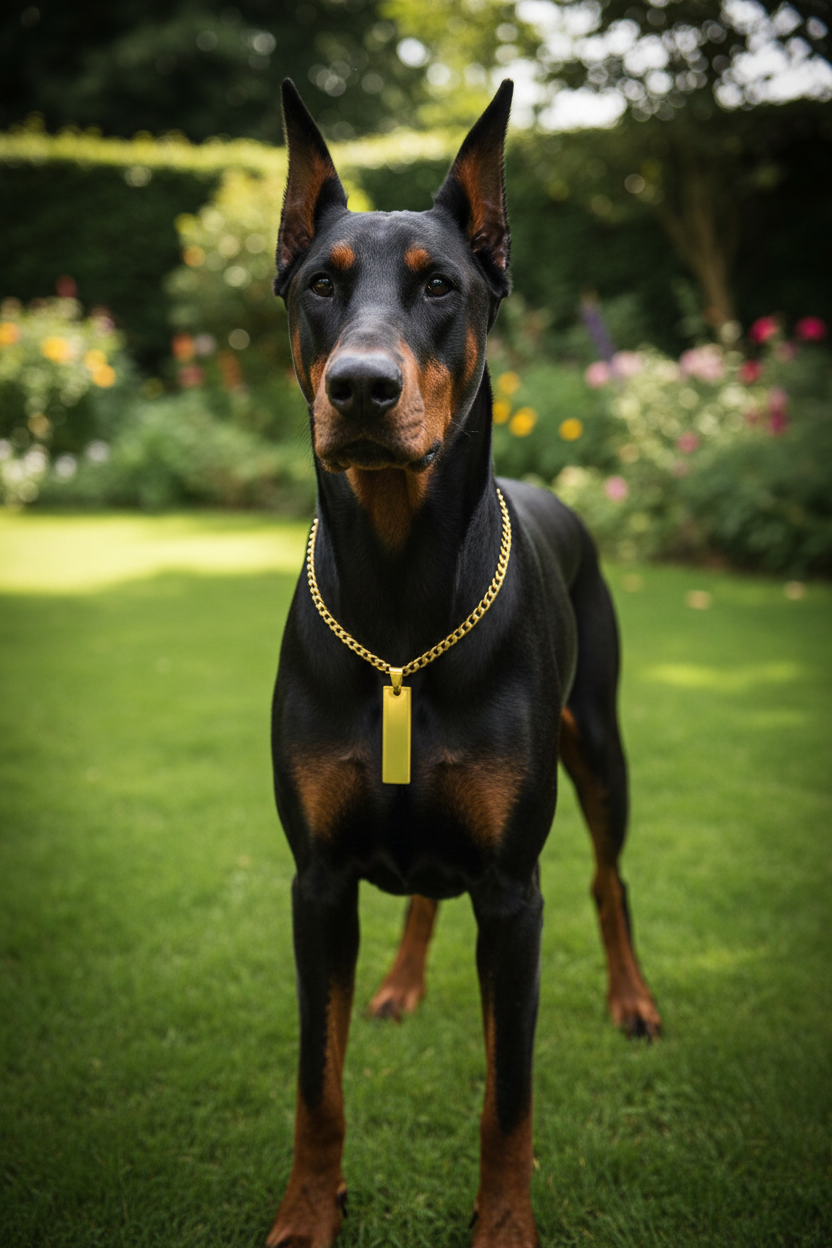 Doberman jardín vertical