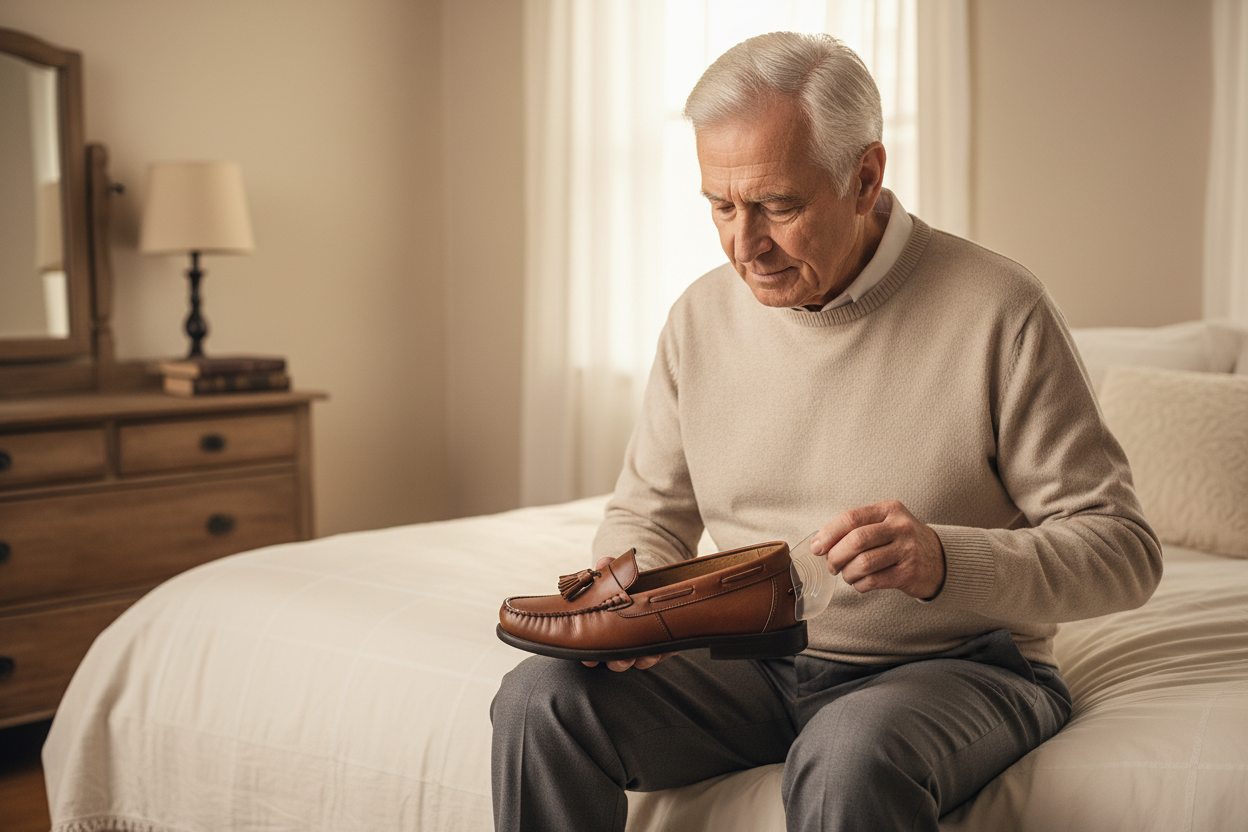 Gel Heel Pad - Elderly Man Bedroom