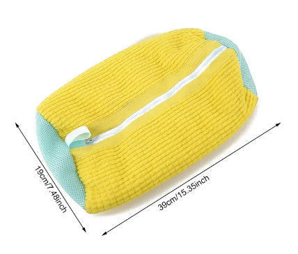 Bolsa de lavado acolchada Gonzapole-Store amarilla y azul para proteger zapatillas en la lavadora