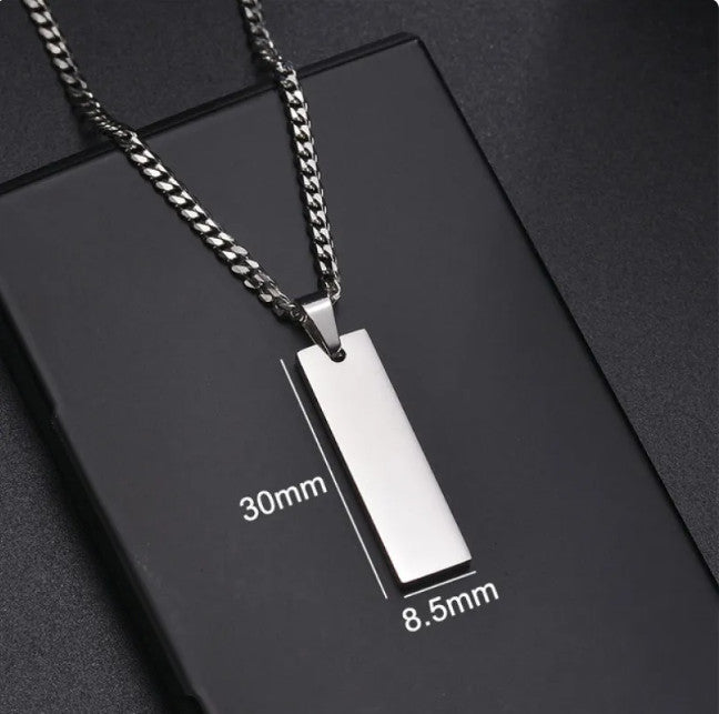 Colgante tipo placa militar Fortis Steel Dog Tag de Gonzapole-Store en acero inoxidable con cadena cubana